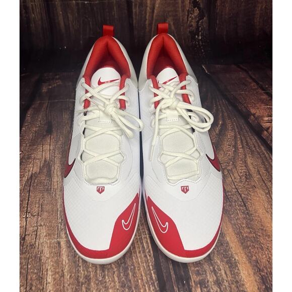 Nike Force Trout 9 Pro MCS Baseball Cleats White Red Men’s Size 14 (FZ0915-104) - Picture 2 of 5